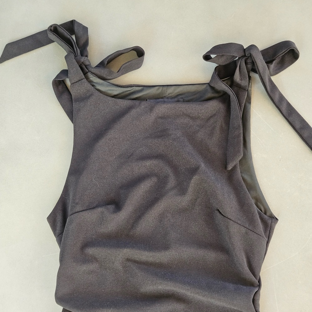 Cider Black Tie-Strap Mini Dress - Picture 3 of 8